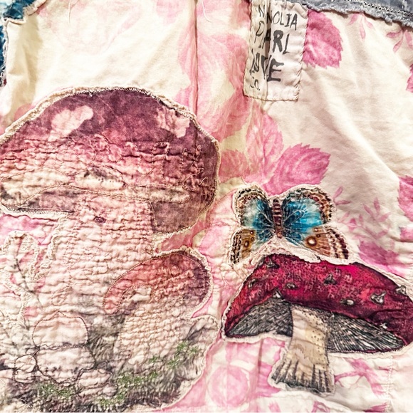 Magnolia Pearl Floral Patchwork Siyah Double Breasted Coat Jacket Abilene - Picture 11 of 14